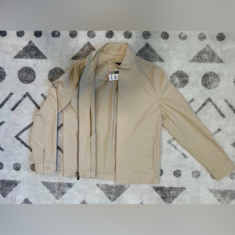 Express Light Beige Jacket with Stand Collar NWT - image 1